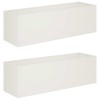 Kerti cserép 2 db fehér 80 x 30 x 30 cm hidegen hengerelt acél