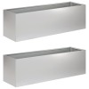 Kerti cserép 2 db ezüst 80 x 30 x 30 cm horganyzott acél