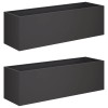 Kerti cserép 2 db fekete 100 x 30 x 30 cm
