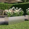 Kerti cserép ezüst 100 x 30 x 30 cm horganyzott acél