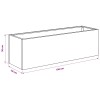 Kerti cserép 2 db ezüst 100 x 30 x 30 cm horganyzott acél