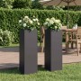 Kerti cserép 2 db fekete 20 x 20 x 75 cm hidegen hengerelt acél
