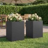 Kerti cserép 2 db fekete 40 x 40 x 75 cm hidegen hengerelt acél