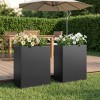 Kerti cserép 2 db fekete 40 x 20 x 50 cm hidegen hengerelt acél