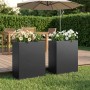 Kerti cserép 2 db fekete 40 x 20 x 50 cm hidegen hengerelt acél
