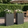 Kerti cserép 2 db antracitszürke 50 x 20 x 75 cm