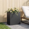 Kerti cserép fekete 50 x 30 x 40 cm hidegen hengerelt acél