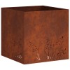 Kerti cserép 2 db rozsdás 50 x 50 x 49 cm időjárásálló acél