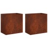 Kerti cserép 2 db rozsdás 50 x 30 x 49 cm időjárásálló acél