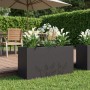 Kerti cserép fekete 100 x 20 x 49 cm hidegen hengerelt acél