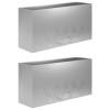 Kerti cserép 2 db ezüst 100 x 30 x 49 cm horganyzott acél