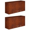 Kerti cserép 2 db rozsdás 100 x 30 x 49 cm időjárásálló acél