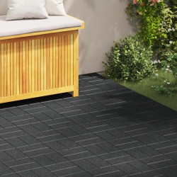 Lépőkő 6 pcs fekete 40,5 x 40,5 x 2 cm gumi