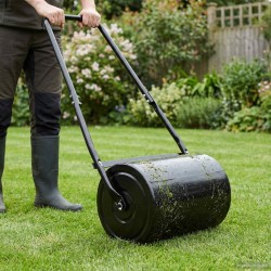 Kerti gyep hengert fekete 110 x 52 cm vas