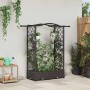 Magasított ágy trellis-szel és tetővel barna 124 x 40 x 125 cm