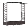 Magasított ágy trellis-szel és tetővel barna 169 x 40 x 125 cm