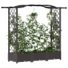Magasított ágy trellis-szel és tetővel barna 169 x 40 x 125 cm