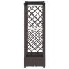 Magasított ágy trellis-szel és tetővel barna 169 x 40 x 125 cm