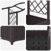 Magasított ágy trellis-szel és tetővel barna 207 x 40 x 126 cm