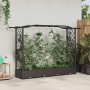 Magasított ágy trellis-szel és tetővel barna 207 x 40 x 126 cm