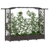 Magasított ágy trellis-szel és tetővel barna 207 x 40 x 126 cm