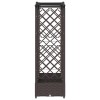 Magasított ágy trellis-szel és tetővel barna 207 x 40 x 126 cm
