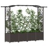 Magasított ágy trellis-szel és tetővel barna 204 x 40 x 141 cm