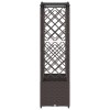 Magasított ágy trellis-szel és tetővel barna 204 x 40 x 141 cm