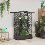 Magasított ágy trellis-szel és tetővel barna 124 x 40 x 126 cm