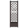 Magasított ágy trellis-szel és tetővel barna 124 x 40 x 126 cm