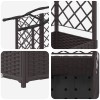 Magasított ágy trellis-szel és tetővel barna 122 x 40 x 141 cm