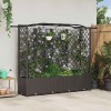 Magasított ágy trellis-szel és tetővel barna 204 x 40 x 141 cm