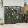Magasított ágy trellis-szel és tetővel barna 204 x 40 x 141 cm