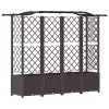 Magasított ágy trellis-szel és tetővel barna 204 x 40 x 141 cm