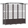 Magasított ágy trellis-szel és tetővel barna 204 x 40 x 141 cm