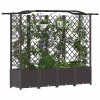 Magasított ágy trellis-szel és tetővel barna 204 x 40 x 141 cm