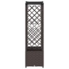 Magasított ágy trellis-szel és tetővel barna 204 x 40 x 141 cm