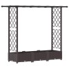 Magasított ágy trellis-szel és tetővel barna 164 x 40 x 123 cm
