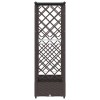 Magasított ágy trellis-szel és tetővel barna 164 x 40 x 123 cm