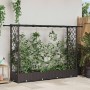 Magasított ágy trellis-szel és tetővel barna 203 x 40 x 123 cm