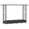 Magasított ágy trellis-szel és tetővel barna 203 x 40 x 123 cm