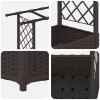 Magasított ágy trellis-szel és tetővel barna 203 x 40 x 138 cm