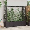 Magasított ágy trellis-szel és tetővel barna 203 x 40 x 138 cm