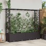 Magasított ágy trellis-szel és tetővel barna 203 x 40 x 138 cm