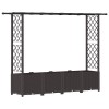 Magasított ágy trellis-szel és tetővel barna 203 x 40 x 138 cm
