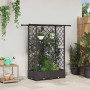 Magasított ágy trellis-szel és tetővel barna 124 x 40 x 123 cm