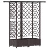 Magasított ágy trellis-szel és tetővel barna 124 x 40 x 123 cm