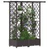 Magasított ágy trellis-szel és tetővel barna 124 x 40 x 123 cm