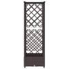 Magasított ágy trellis-szel és tetővel barna 124 x 40 x 123 cm