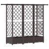 Magasított ágy trellis-szel és tetővel barna 164 x 40 x 123 cm